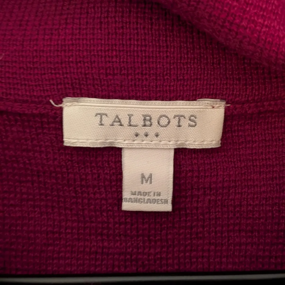 Talbots Burgundy 3/4 Sleeve Mock Neck Knit Top Fall Winter Work Office Church - Picture 2 of 4